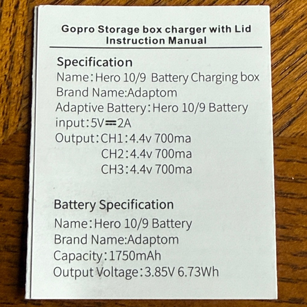 3 BATTERIES in Charger Box!! w/Cord! For GoPro Hero 12/11/10/9 By Adaptom - Picture 5 of 13